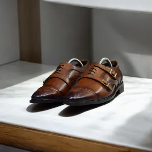 Edge Republic - ER S 107 The Two Towers Monk Leather Shoes For Men