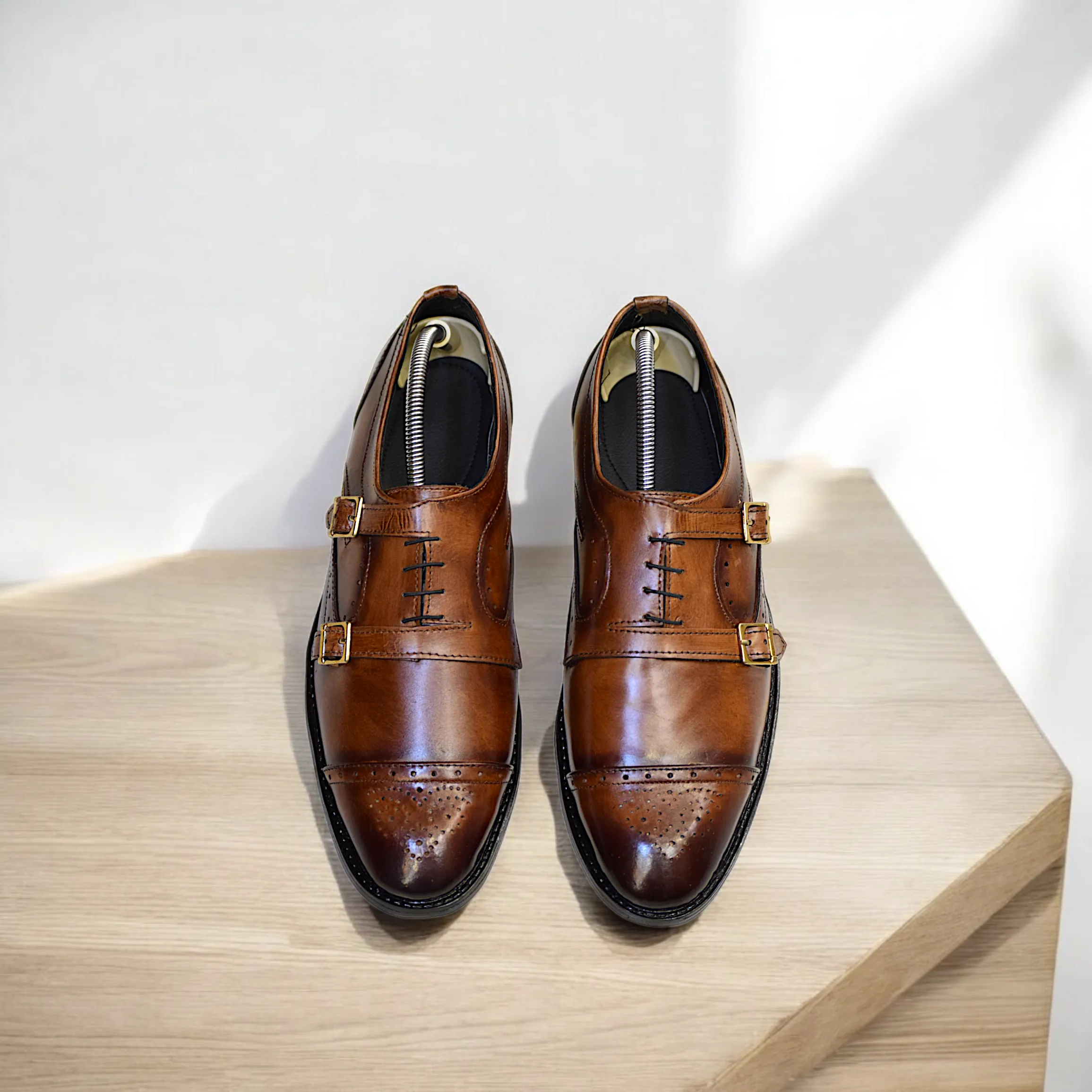 Edge Republic - ER S 107 The Two Towers Monk Leather Shoes For Men
