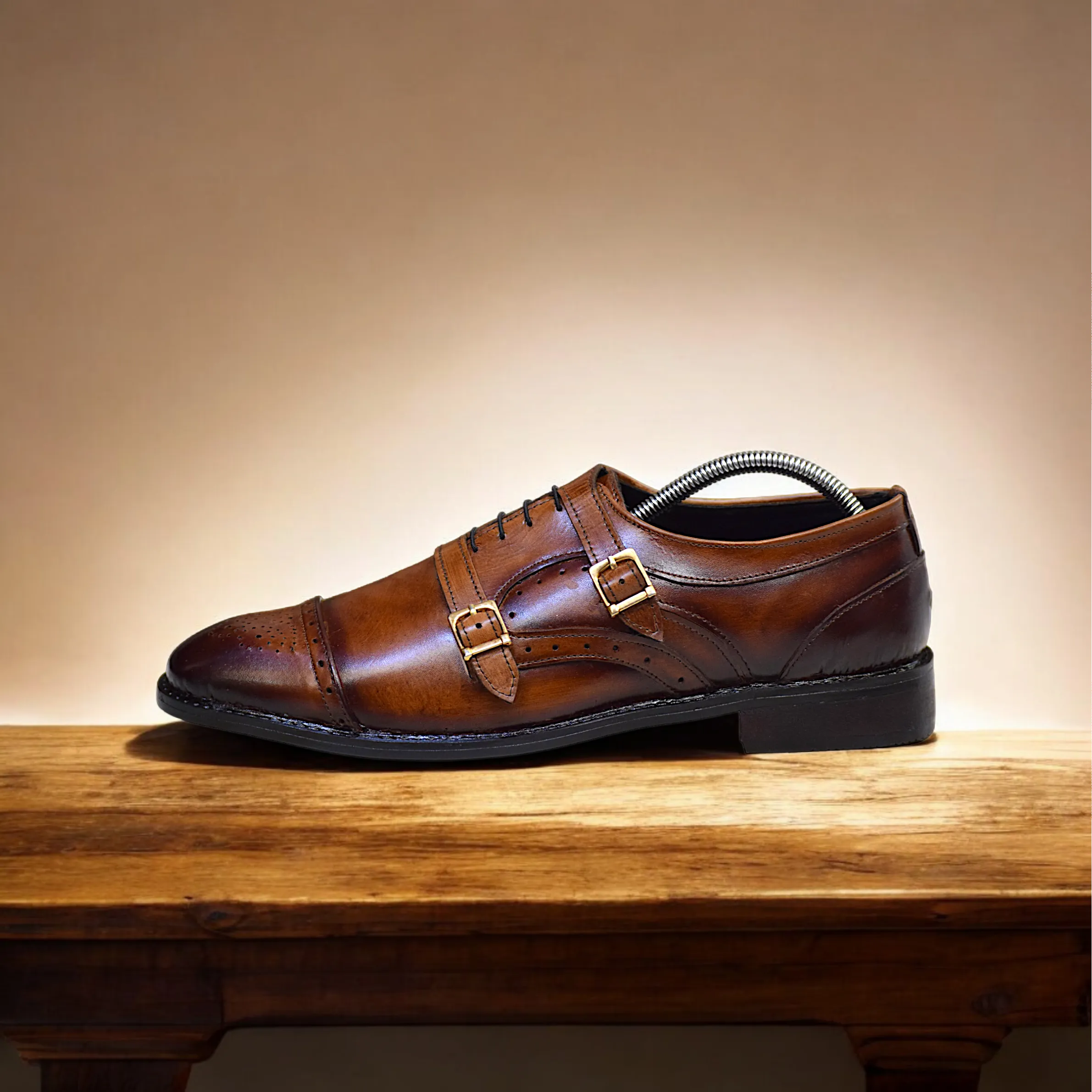Edge Republic - ER S 107 The Two Towers Monk Leather Shoes For Men