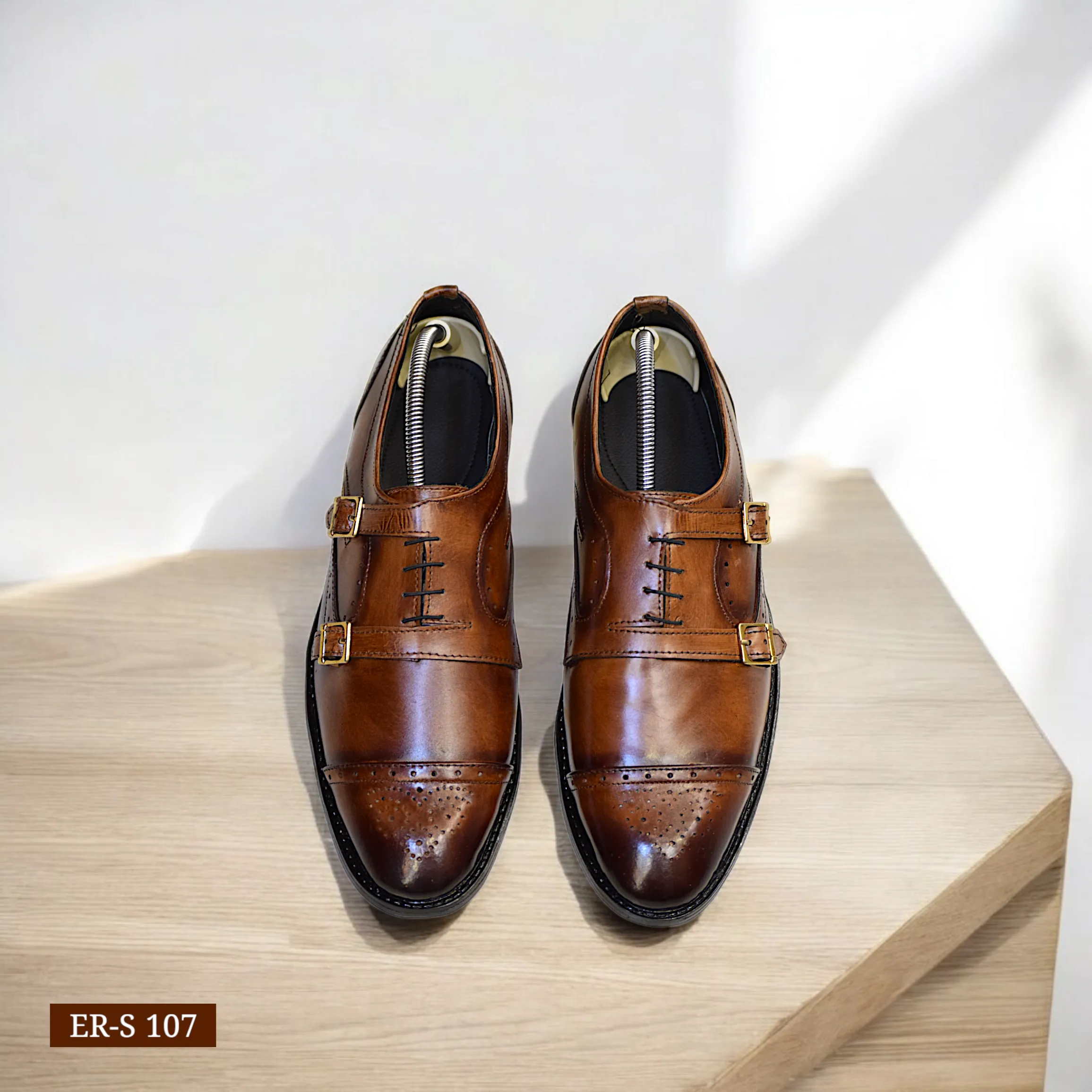 Edge Republic - ER S 107 The Two Towers Monk Leather Shoes For Men