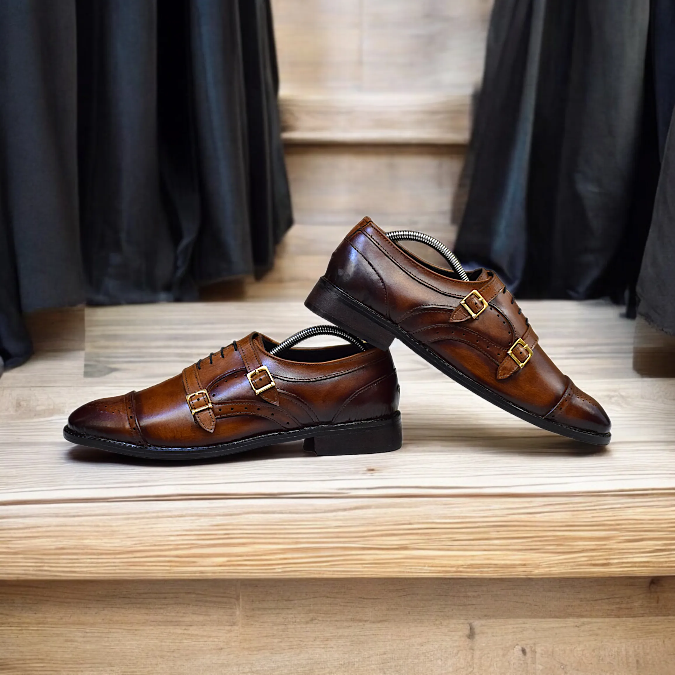 Edge Republic - ER S 107 The Two Towers Monk Leather Shoes For Men