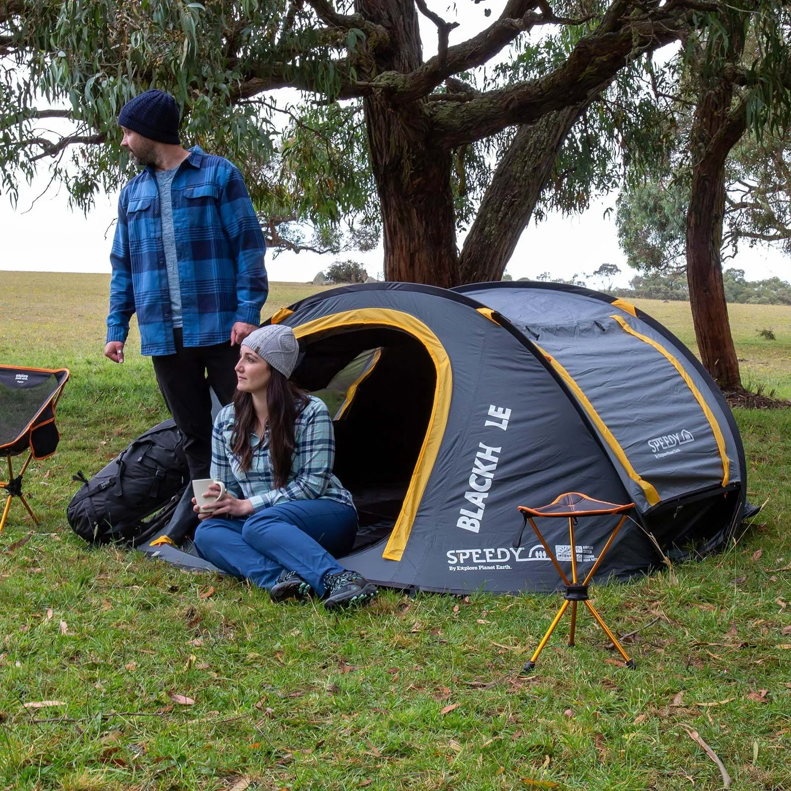 Explore Planet Earth - Speedy Blackhole 3 Person Tent with LED Lights