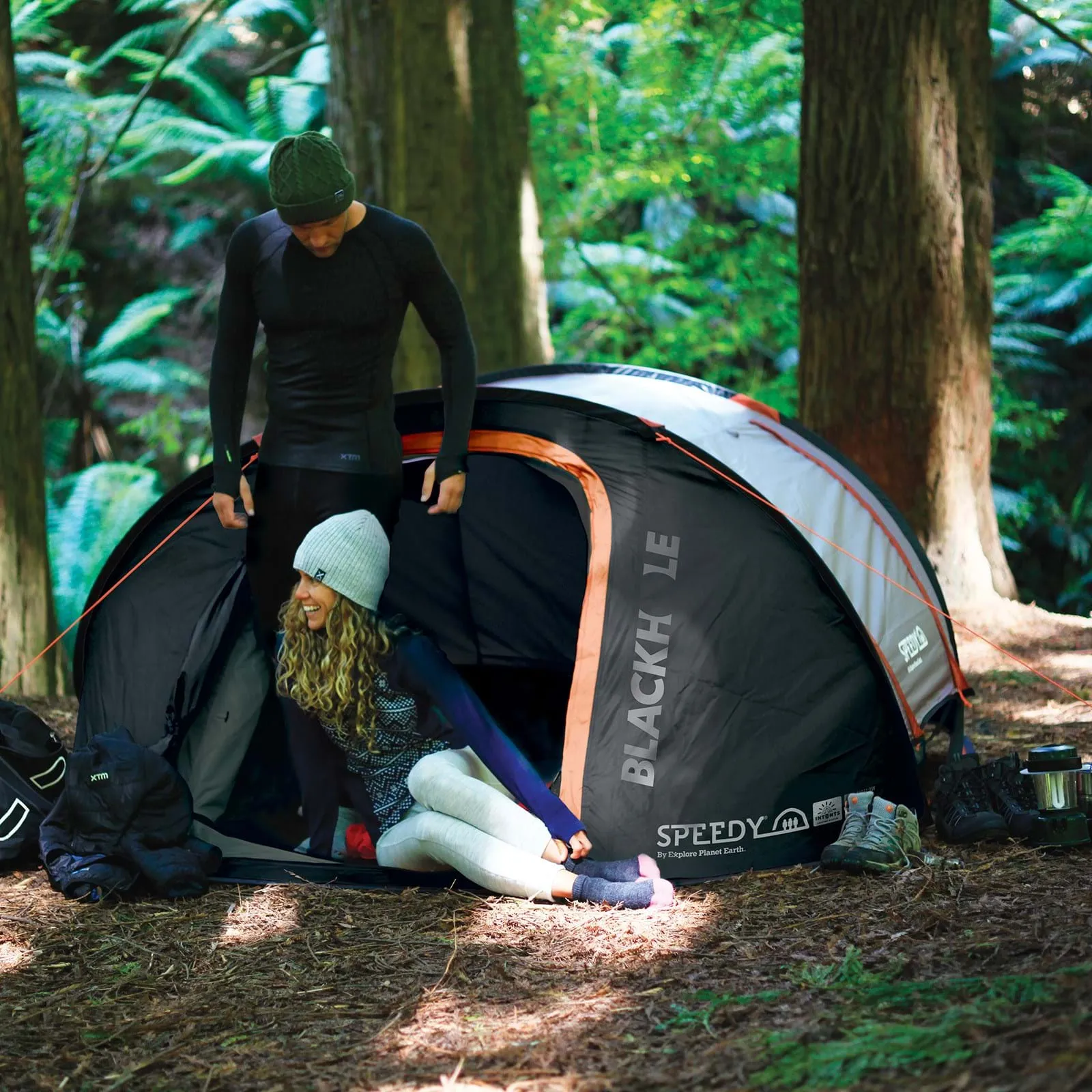 Explore Planet Earth - Speedy Blackhole 3 Person Tent with LED Lights
