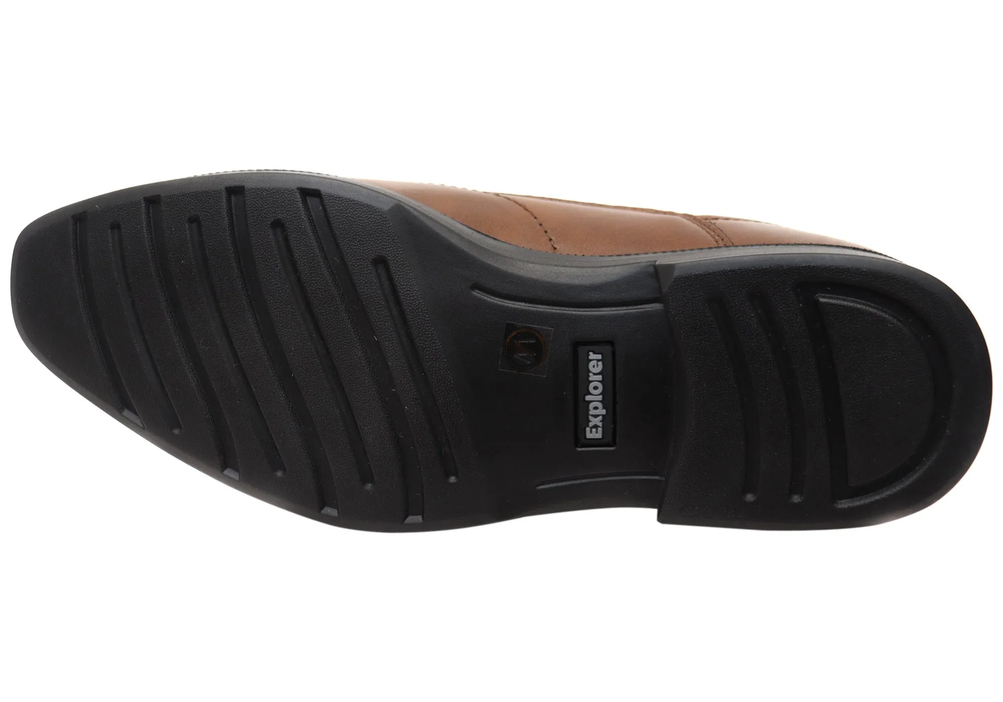 Explorer Mens Russell Leather Comfortable Slip On Dress Shoes