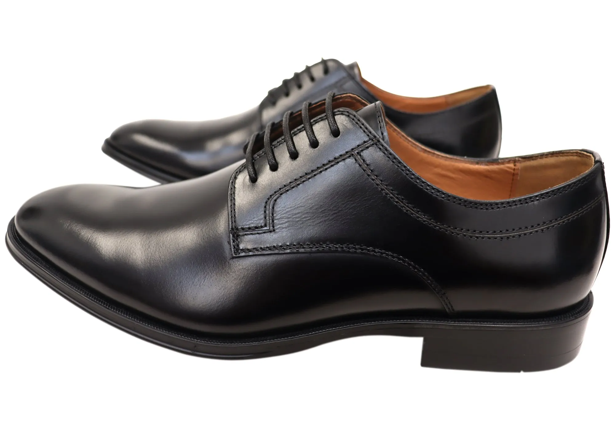 Florsheim Mens Sentinel Plain Derby EE Extra Wide Leather Dress Shoes