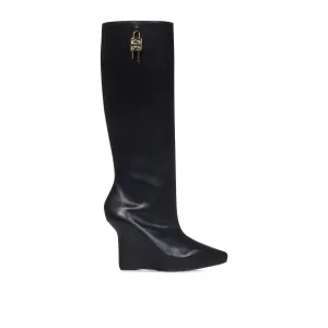 GIVENCHY Luxurious G-Lock Leather Ankle Boots with 8.0 cm Heel