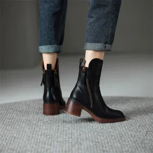 GRAZIA™ – Stylish Leather Ankle Boots 👢✨