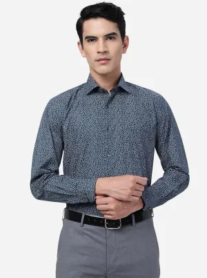 Grey Printed Regular Fit Formal Shirt | JadeBlue