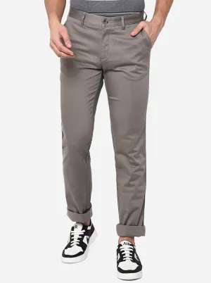 Grey Washed Slim Fit Casual Trouser | Greenfibre