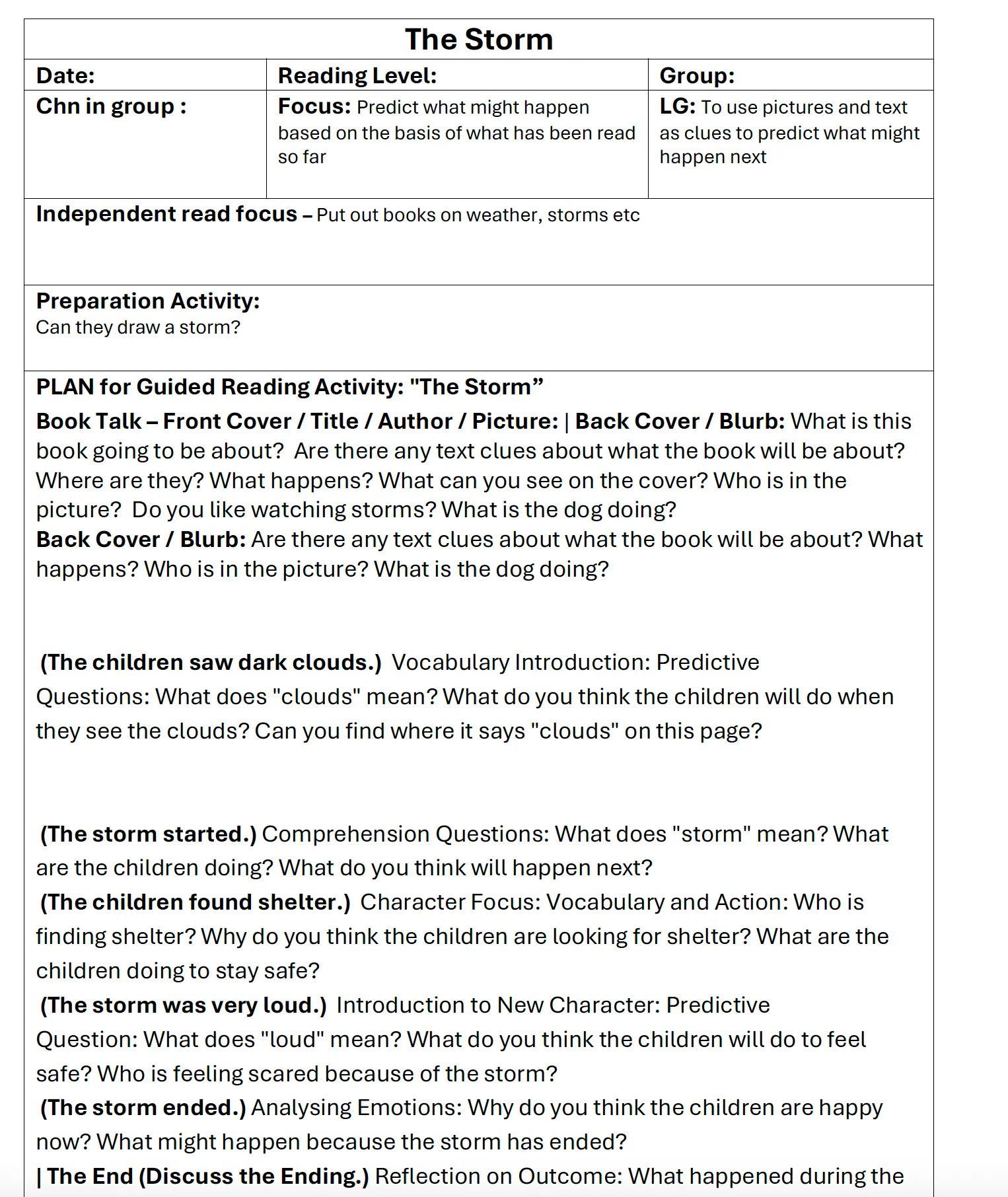 Guided Reading Pack: Storm (Blue)