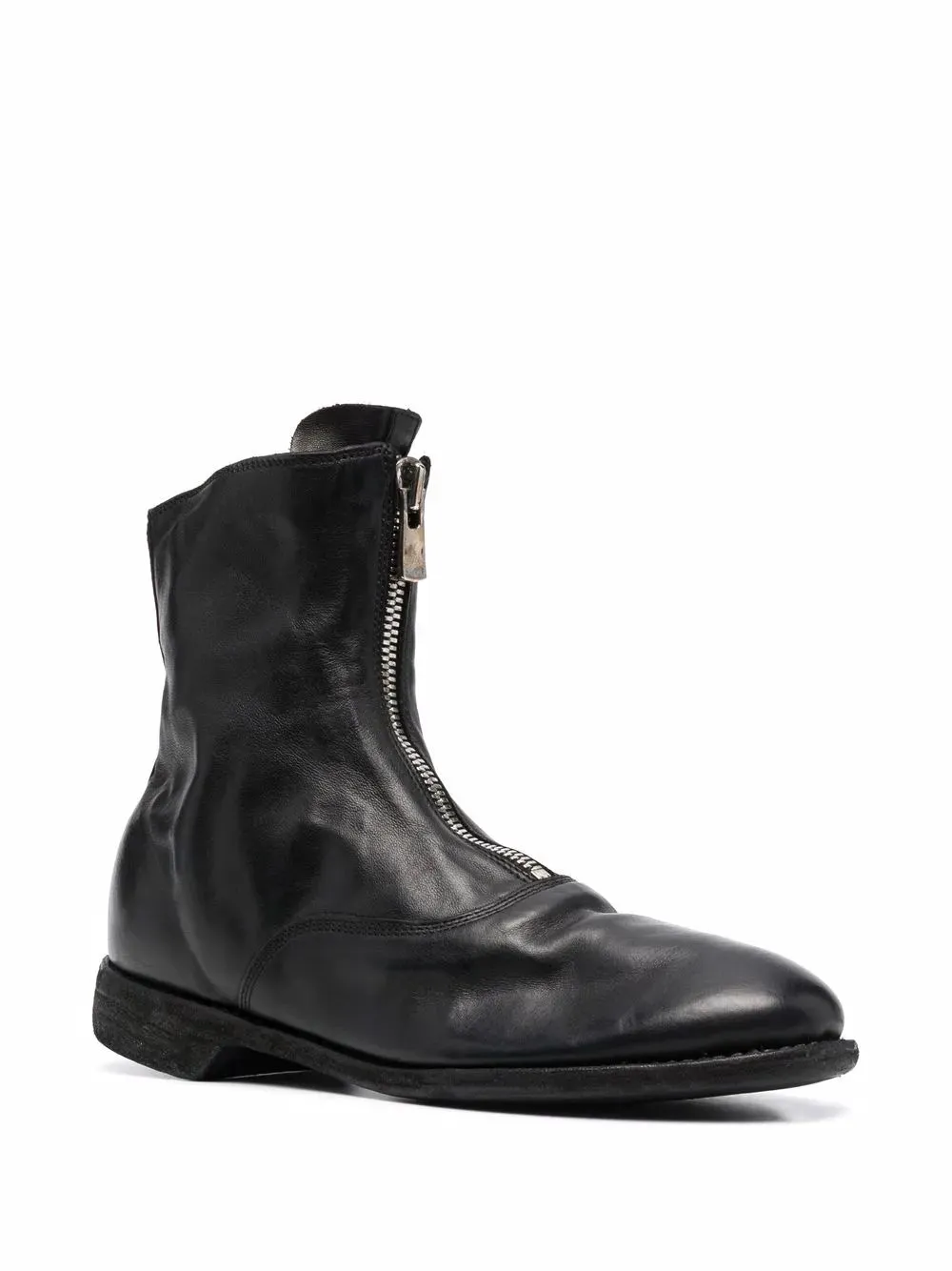Guidi leather zip-front ankle boots