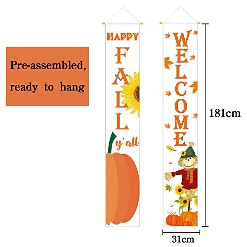 Happy Fall Y'all Hanging Door Banners