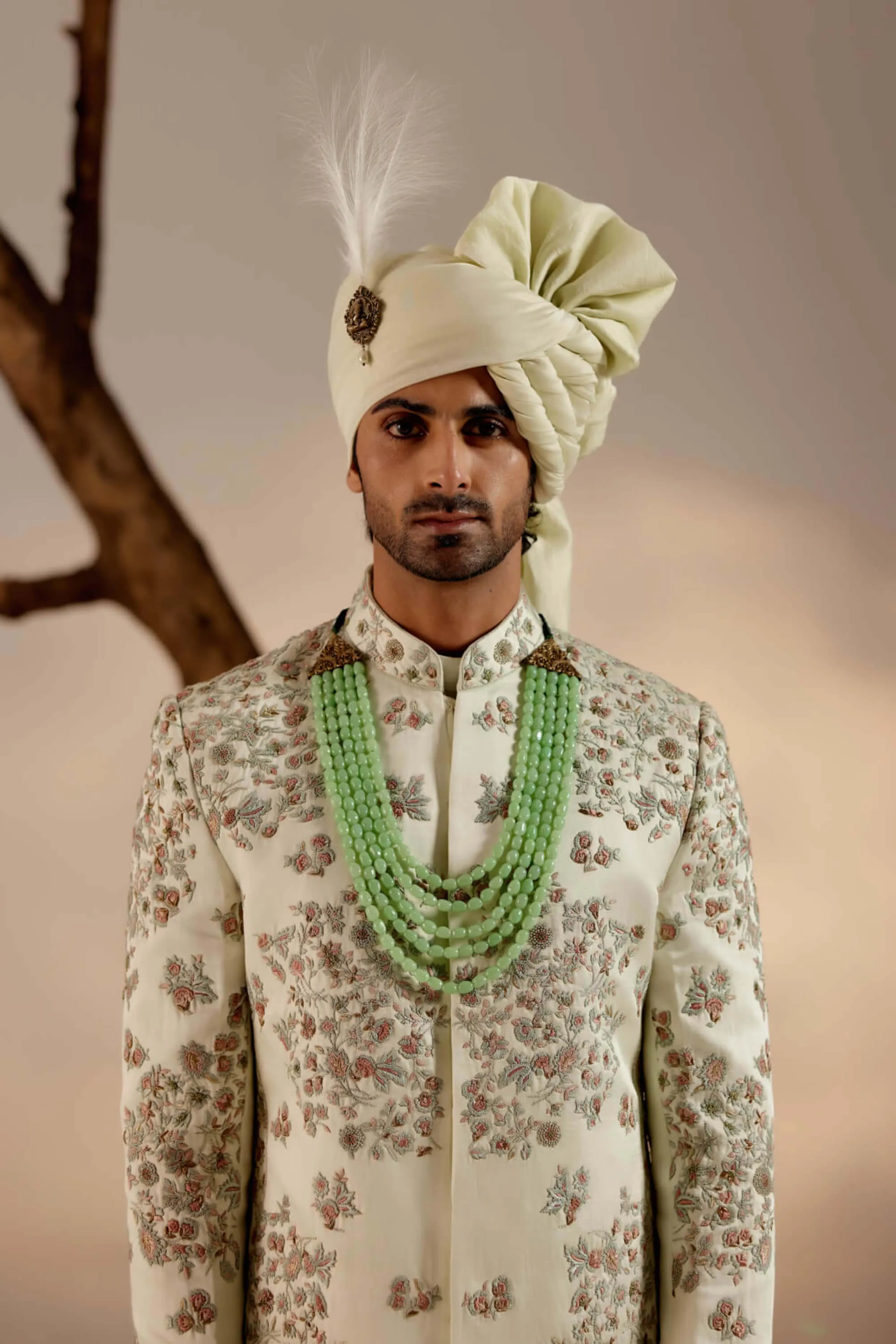 Hazy blue sherwani set