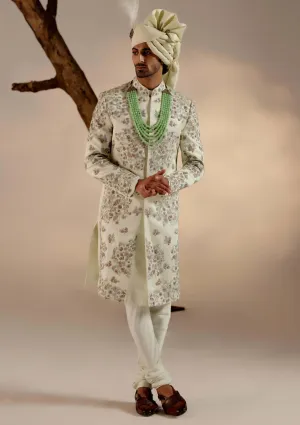 Hazy blue sherwani set