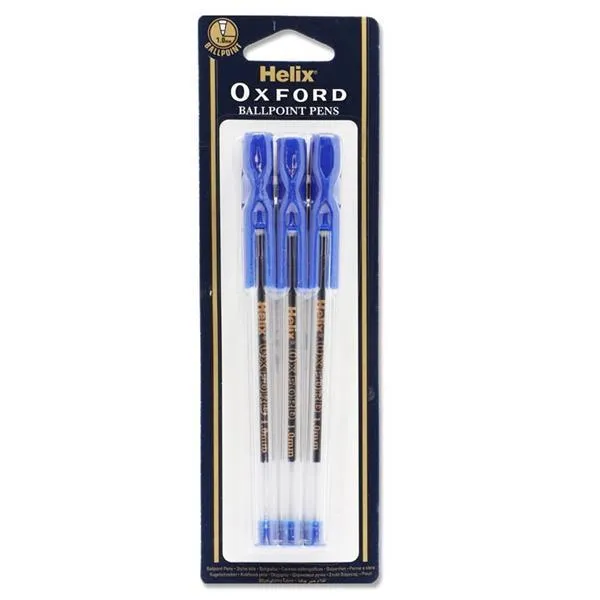 Helix Oxford - 6 Stick Ballpoint Pens - Blue