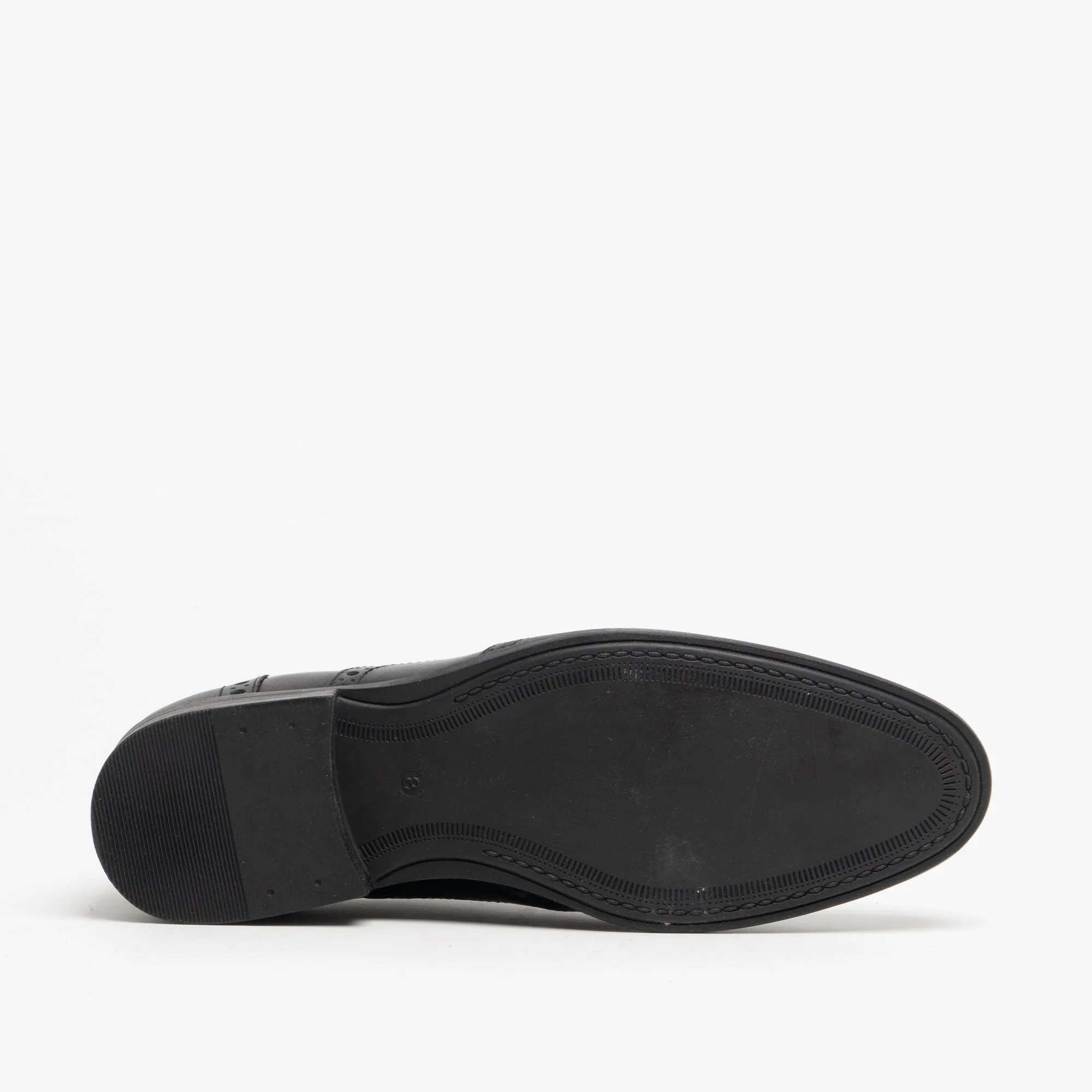 Hush Puppies OAKEN Mens Leather Brogue Shoes Black