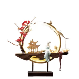 Incense burner waterfall Decoration Ceramic Burner Handmade Flower