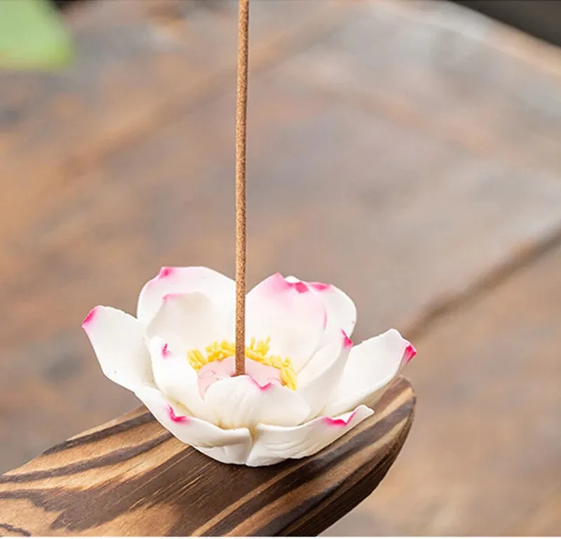 Incense burner waterfall Decoration Ceramic Burner Handmade Flower