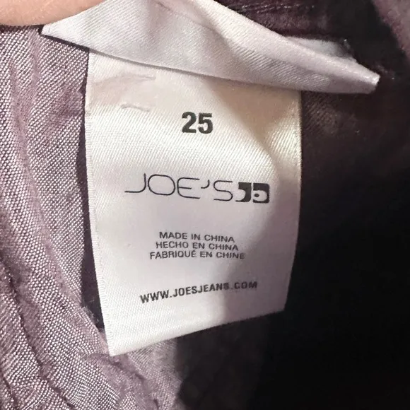 Joe's Jeans THE CHARLIE High Rise Skinny Ankle Coated Jeans in Plum - 25