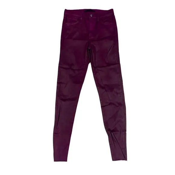 Joe's Jeans THE CHARLIE High Rise Skinny Ankle Coated Jeans in Plum - 25