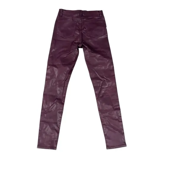 Joe's Jeans THE CHARLIE High Rise Skinny Ankle Coated Jeans in Plum - 25