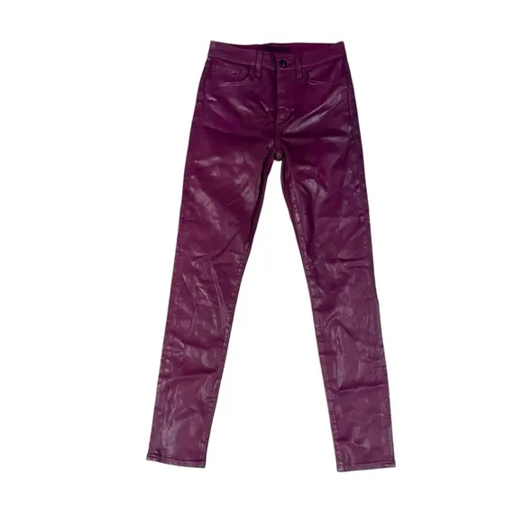 Joe's Jeans THE CHARLIE High Rise Skinny Ankle Coated Jeans in Plum - 25