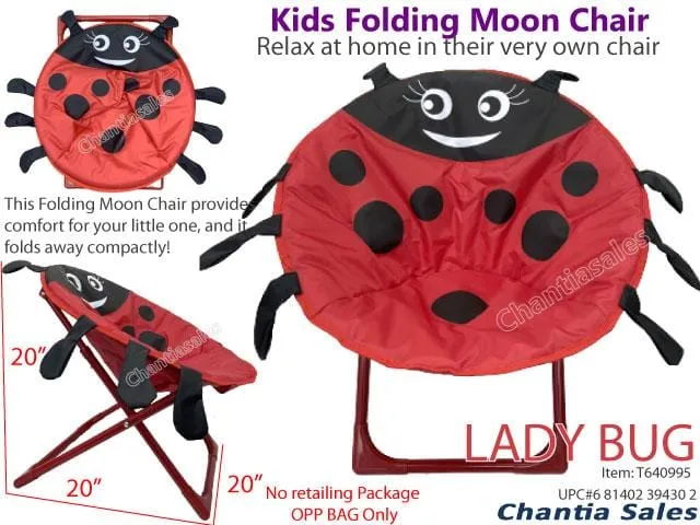 KIDS FOLDING MOON CHAIR - AVAILABLE IN 7 CUTE ANIMAL PATTERNS!