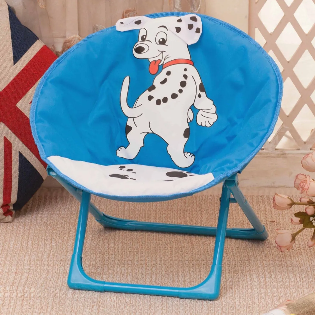KIDS FOLDING MOON CHAIR - AVAILABLE IN 7 CUTE ANIMAL PATTERNS!