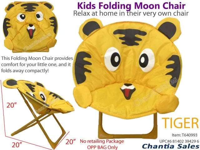 KIDS FOLDING MOON CHAIR - AVAILABLE IN 7 CUTE ANIMAL PATTERNS!