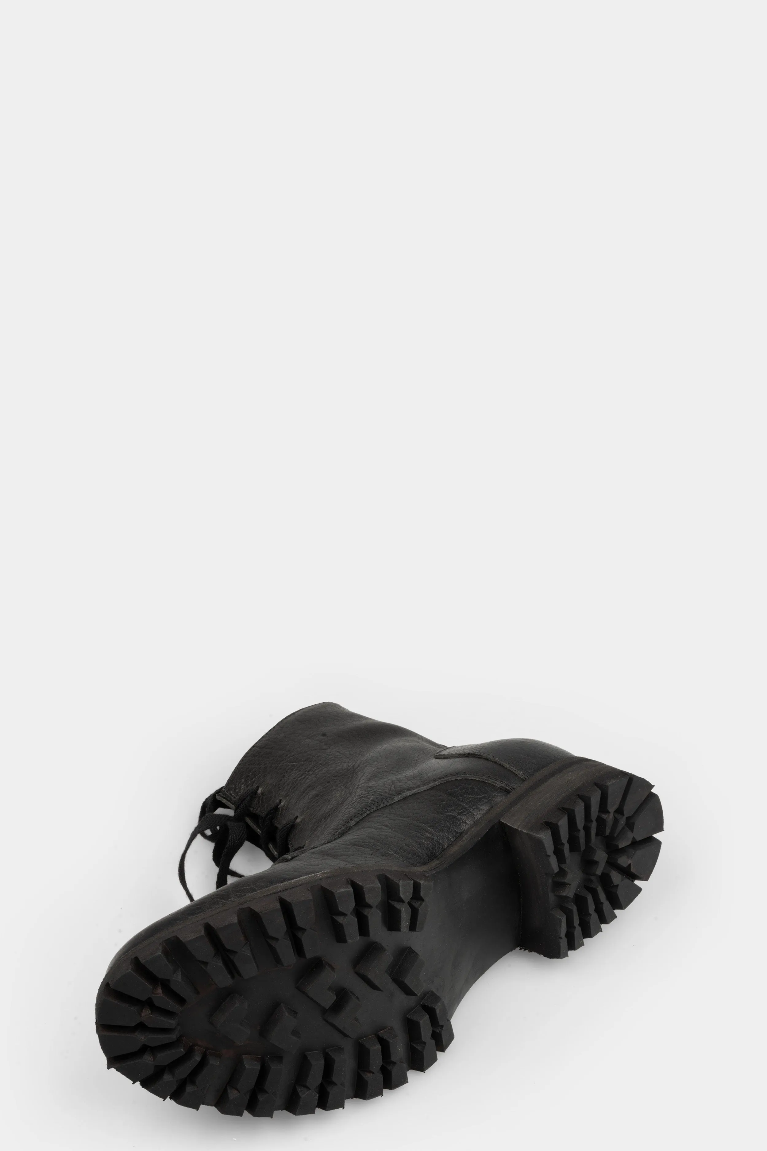Laced calf leather ankle boots
