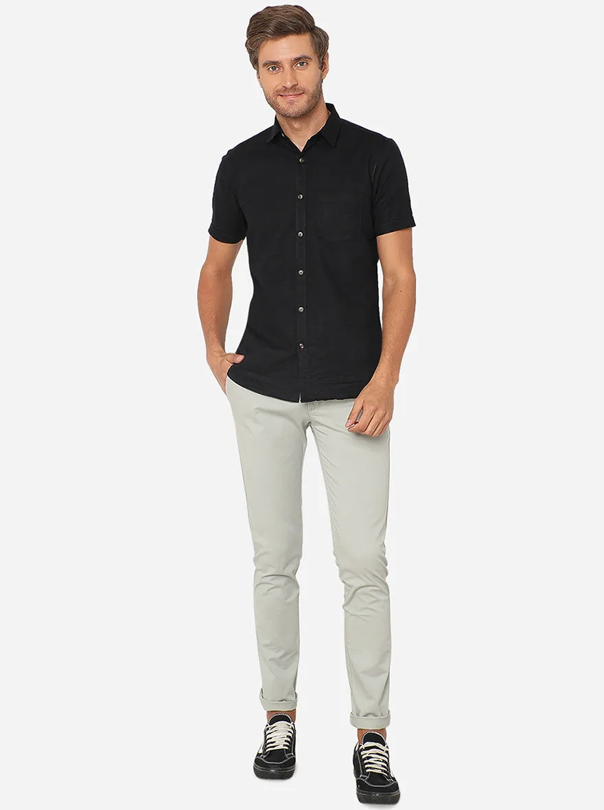Light Pista Solid Super Slim Fit Casual Trouser | Greenfibre