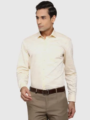 Light Yellow Dobby Regular Fit Formal Shirt | JadeBlue