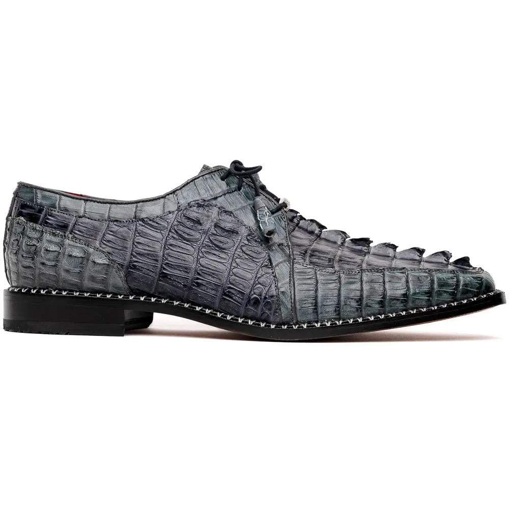 Marco Di Milano Caribe Dark Gray Caiman Crocodile Tail Dress Shoes