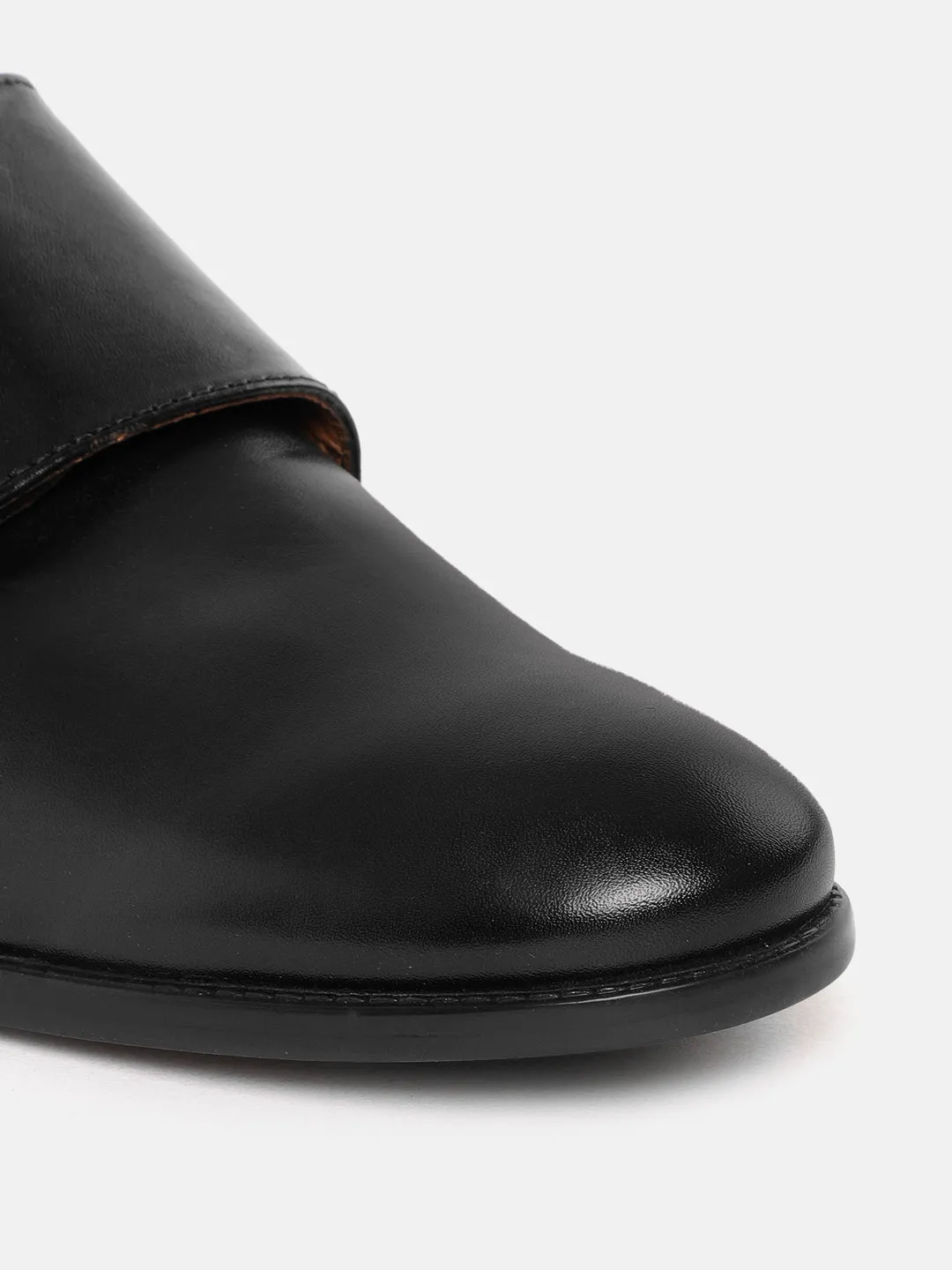 Men Black Double Monk Strap Shoes