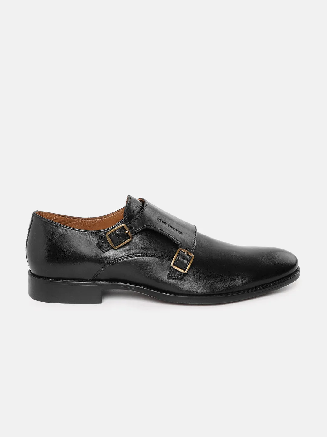 Men Black Double Monk Strap Shoes