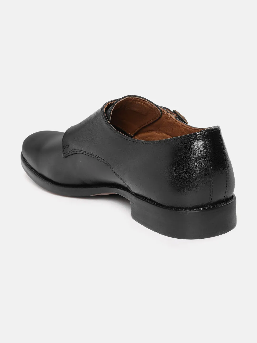 Men Black Double Monk Strap Shoes