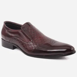 Men "LANDON"Brogue Style Woven Textured Patent  Leather  Formal Shoes