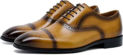 Men's Brogue Oxford Black Brown Tan