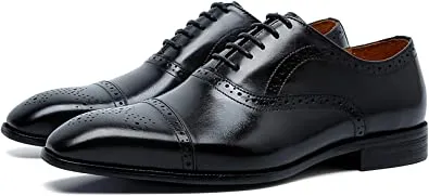 Men's Brogue Oxford Black Brown Tan