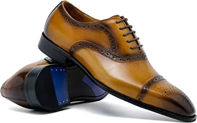 Men's Brogue Oxford Black Brown Tan