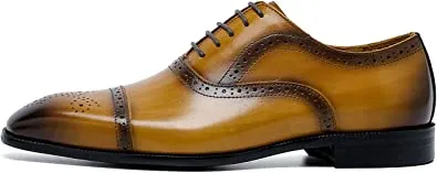 Men's Brogue Oxford Black Brown Tan