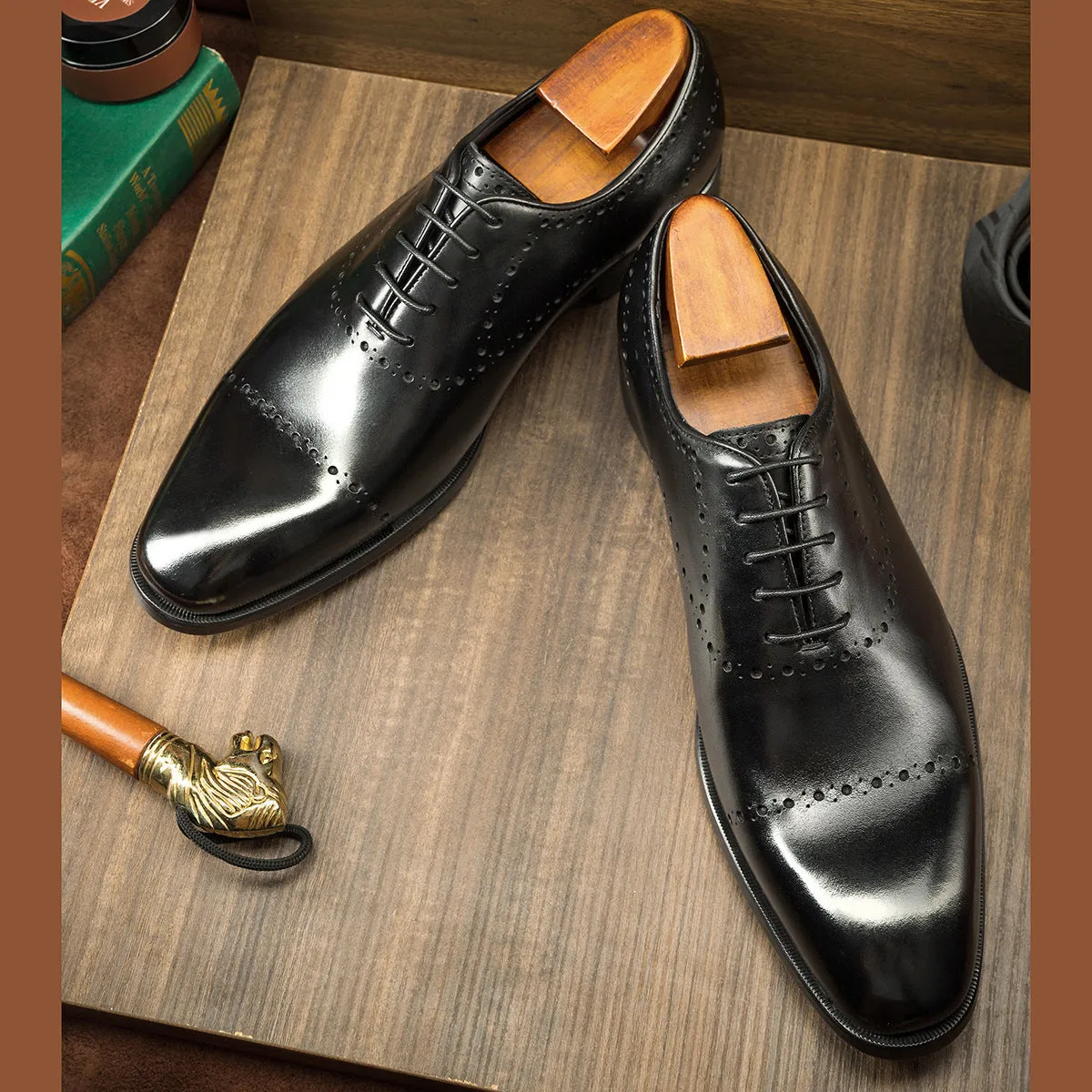 Men's Cowhide Brogue Oxford Shoes