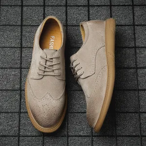 Men's Dress Shoes Autumn Vintage Brogue Leather Shoes