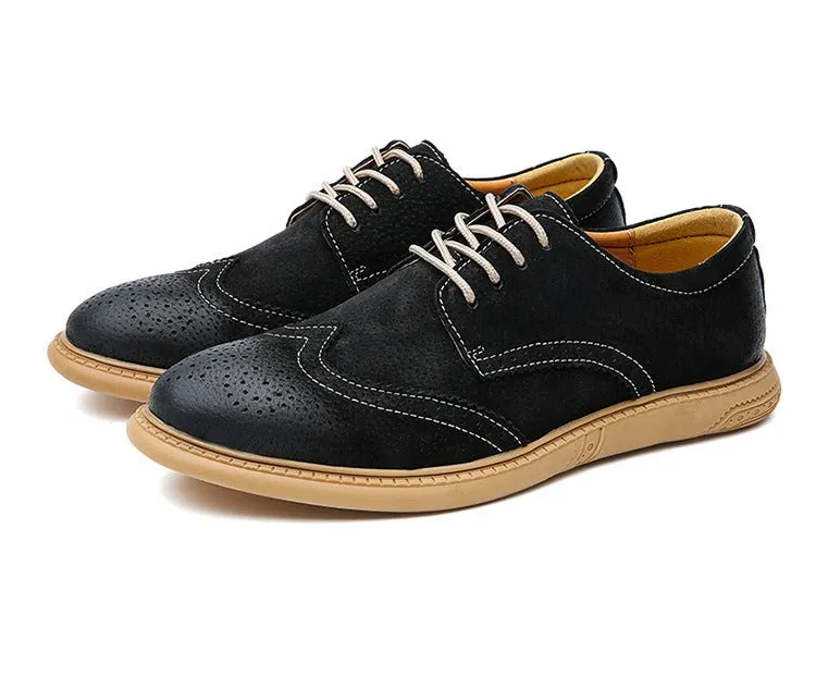 Men's Dress Shoes Autumn Vintage Brogue Leather Shoes