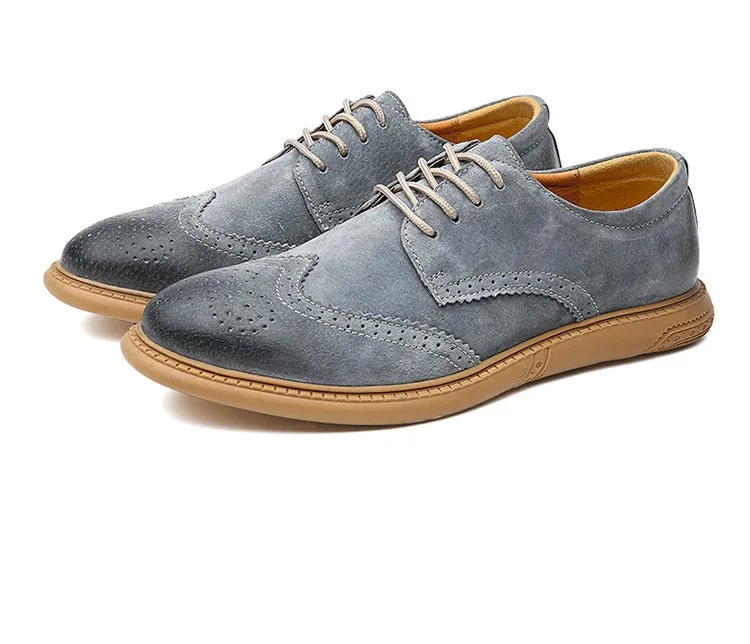 Men's Dress Shoes Autumn Vintage Brogue Leather Shoes