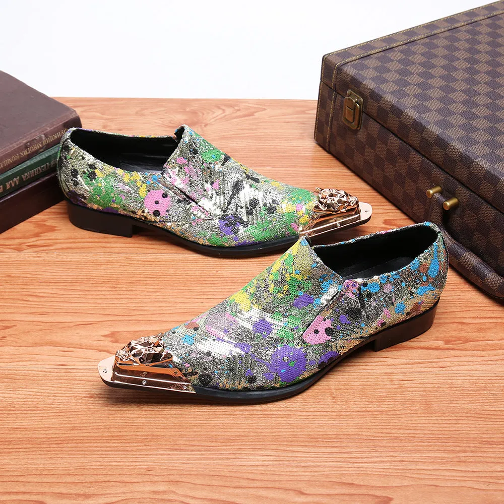 Men's Leather Shoes Korean Trend Brogue Men's Shoes British Business Formal Wear Casual Small Leather Shoes Men's Summer Breathable