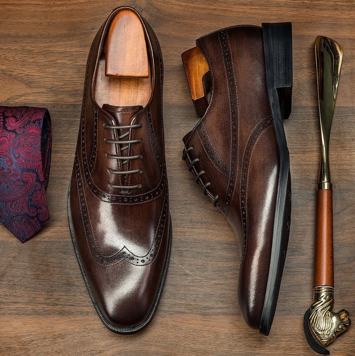 Men's Oxford Brogue Dress Shoes