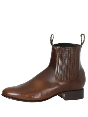 Men's Pull-Up Leather Charro Ankle Boots 'Potro Salvaje' 123786