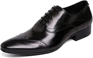 Men's Wingtip Brogue Pointed Toe Oxfords