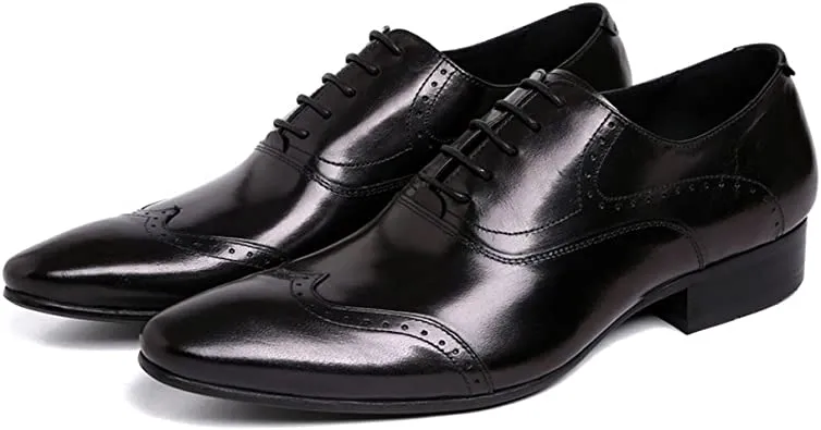 Men's Wingtip Brogue Pointed Toe Oxfords